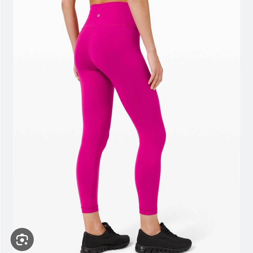 Lululemon Wunder Train High Rise 6 Pink Yoga Pants Tights Rare Color Athleta
